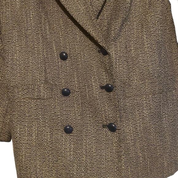 VINTAGE Gray and Black Tweed Blazer with Shoulder Pads Size 10/11 - Picture 4 of 10